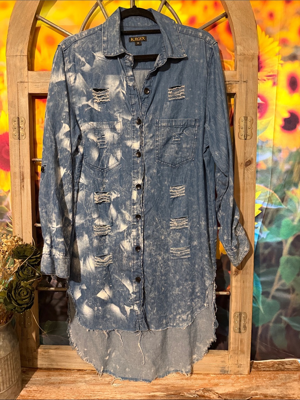 Kroix Distressed Tie Dyed Top